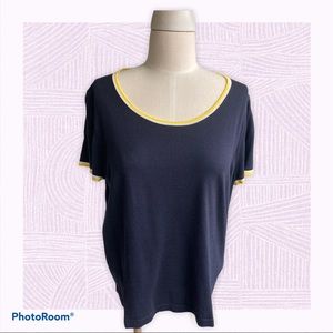 TALBOTS: Navy Petite Shell